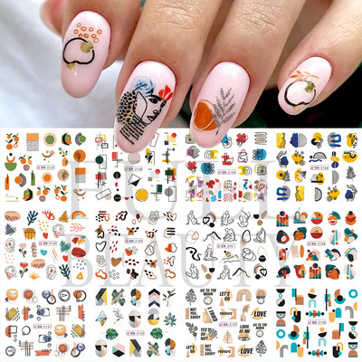 12db Avokádó Körömmatricák Aranyos Rajzfilm Transzfer csúszkák Körömhöz Kutya Macska Vízmatricák Anime Tatto Manikűrhöz GLBN1585-1596