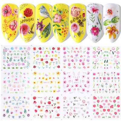 12db Avokádó Körömmatricák Aranyos Rajzfilm Transzfer csúszkák Körömhöz Kutya Macska Vízmatricák Anime Tatto Manikűrhöz GLBN1585-1596