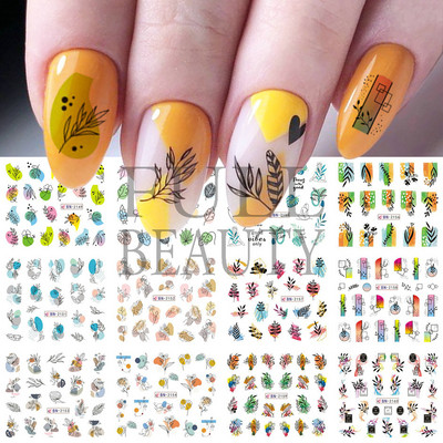 12db Avokádó Körömmatricák Aranyos Rajzfilm Transzfer csúszkák Körömhöz Kutya Macska Vízmatricák Anime Tatto Manikűrhöz GLBN1585-1596