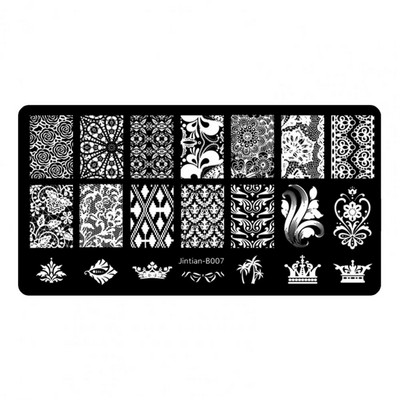 Divat körömátvivő lemez, mini körömdíszítő képsablon, rozsdaálló korrózióálló körömbélyegző lemez nők számára