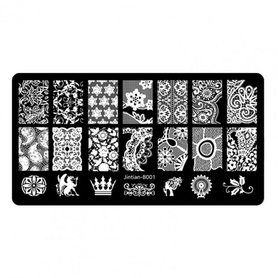 Divat körömátvivő lemez, mini körömdíszítő képsablon, rozsdaálló korrózióálló körömbélyegző lemez nők számára