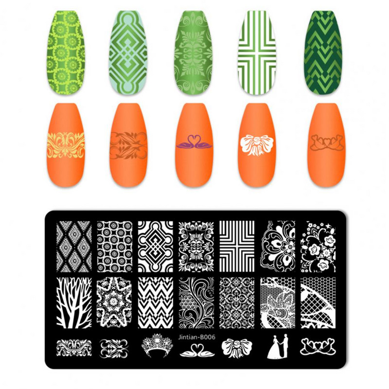 Divat körömátvivő lemez, mini körömdíszítő képsablon, rozsdaálló korrózióálló körömbélyegző lemez nők számára