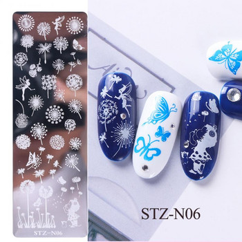 Снежинка Лос Плочи за щамповане на нокти Коледни цветя Котки Анимационни шарки Шаблони за нокти Нова мода Стикер за печат на нокти