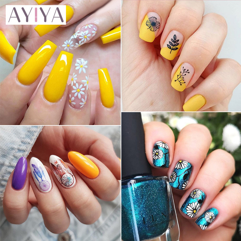 1 DB Nail Art transzfer acéllemez, robbanásveszélyes kis virágos pillangószirmok hópehely elk karácsonyi köröm sablon transzfer