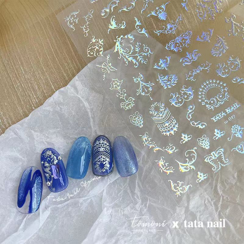 Új bronzosító lézerezüst lángmatrica kiváló minőségű körömdísz matrica körömdíszítő matrica TA-066