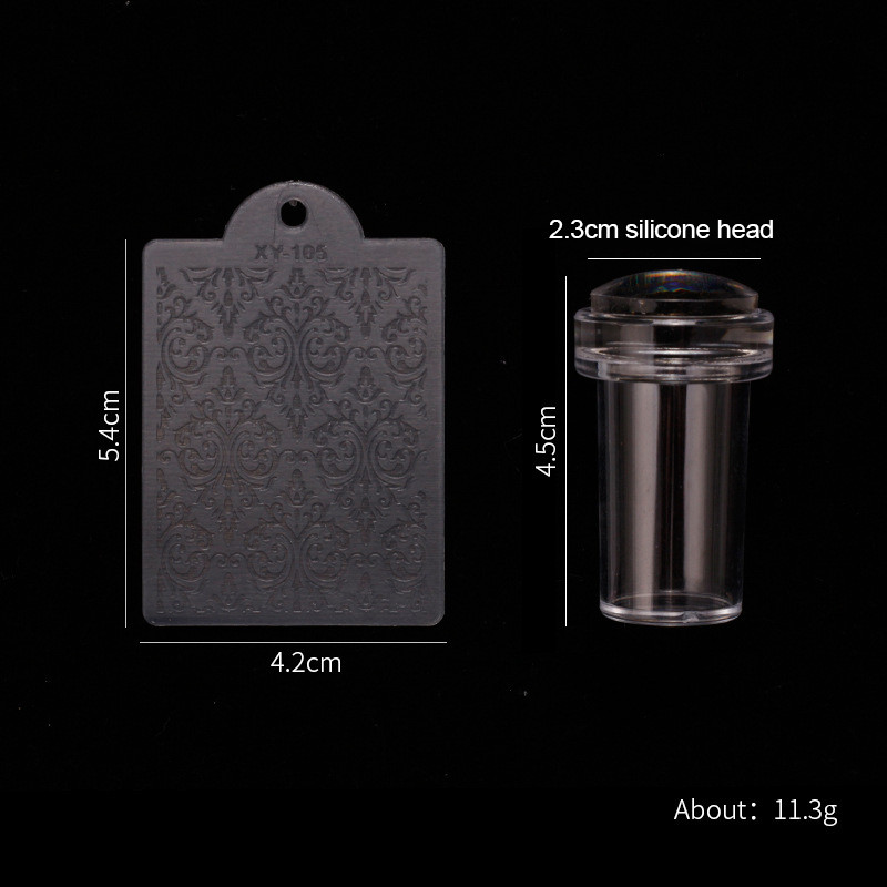 Körömbélyegző kaparóval átlátszó zselés szilikon bélyegző francia manikűr körömdíszítés sablonnyomtató stencil eszközök