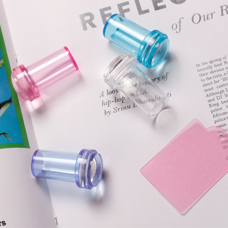 Körömbélyegző kaparóval átlátszó zselés szilikon bélyegző francia manikűr körömdíszítés sablonnyomtató stencil eszközök