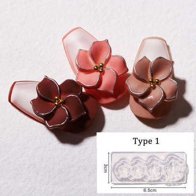 3D virág masni faragott köröm sablon köröm szilikon forma matrica körömforma UV géllakk pecsételő női lányoknak barkács manikűr eszköz