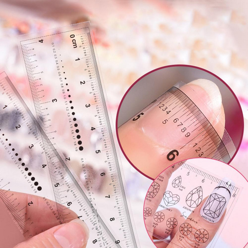 Ευέλικτο PVC για όλες τις χρήσεις Clear Ruler Fake Nails Εργαλεία μέτρησης για οικιακή χρήση