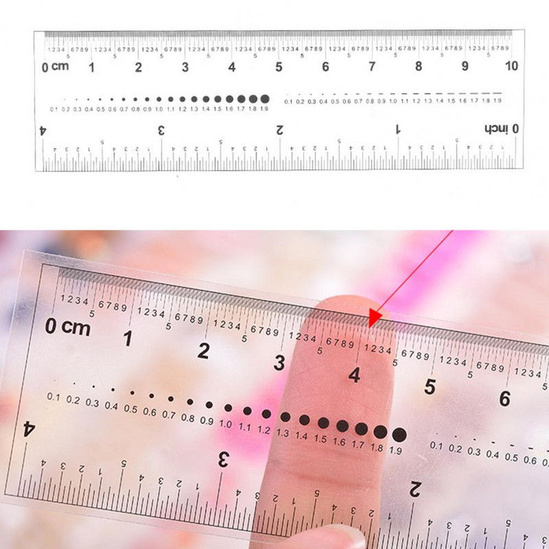 Ευέλικτο PVC για όλες τις χρήσεις Clear Ruler Fake Nails Εργαλεία μέτρησης για οικιακή χρήση