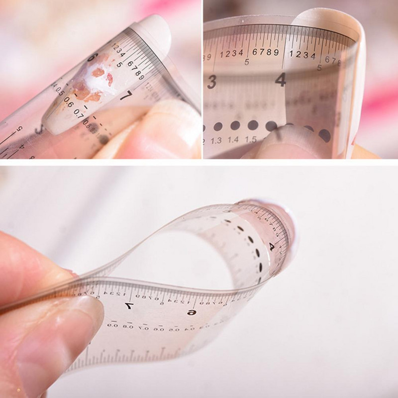 Ευέλικτο PVC για όλες τις χρήσεις Clear Ruler Fake Nails Εργαλεία μέτρησης για οικιακή χρήση
