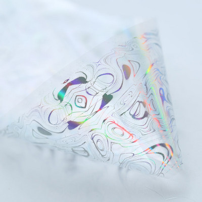 100x4cm/lap körömfólia Holografico lézerezüst virágos körömfólia teljes fedésű körömmatrica transzferfólia matrica művészeti barkácsolási tippekre