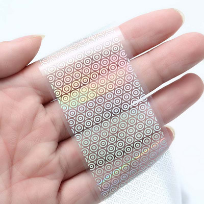 100x4cm/lap körömfólia Holografico lézerezüst virágos körömfólia teljes fedésű körömmatrica transzferfólia matrica művészeti barkácsolási tippekre