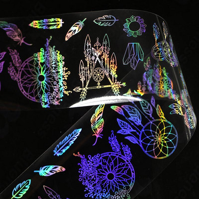 100x4cm/lap körömfólia Holografico lézerezüst virágos körömfólia teljes fedésű körömmatrica transzferfólia matrica művészeti barkácsolási tippekre