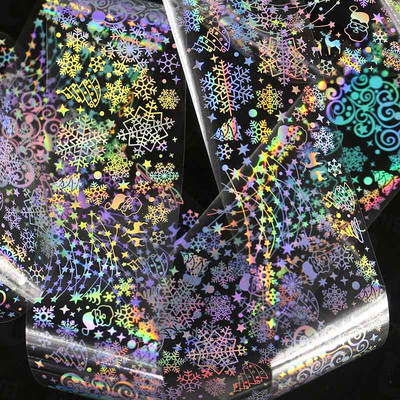 100x4cm/lap körömfólia Holografico lézerezüst virágos körömfólia teljes fedésű körömmatrica transzferfólia matrica művészeti barkácsolási tippekre