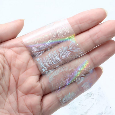 100x4cm/lap körömfólia Holografico lézerezüst virágos körömfólia teljes fedésű körömmatrica transzferfólia matrica művészeti barkácsolási tippekre