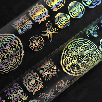 100x4cm/lap körömfólia Holografico lézerezüst virágos körömfólia teljes fedésű körömmatrica transzferfólia matrica művészeti barkácsolási tippekre