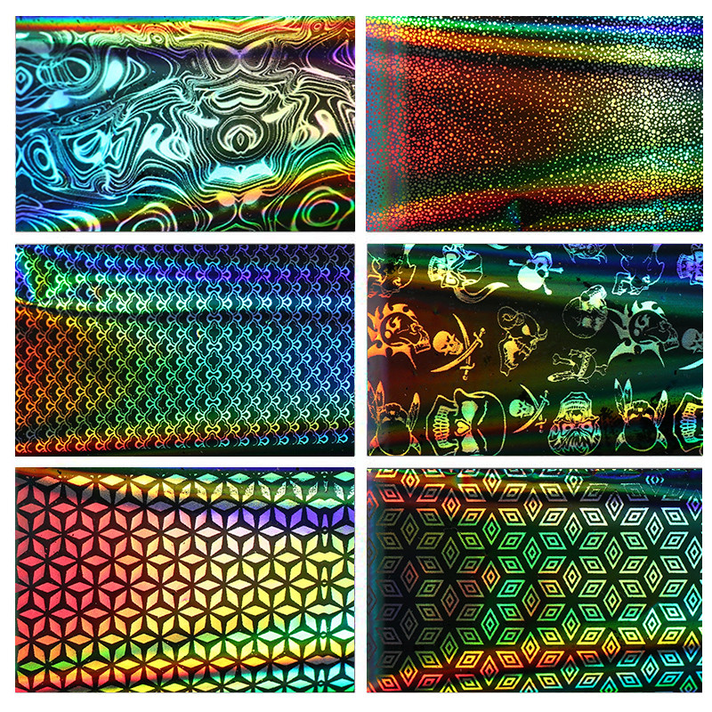 100x4cm/lap körömfólia Holografico lézerezüst virágos körömfólia teljes fedésű körömmatrica transzferfólia matrica művészeti barkácsolási tippekre
