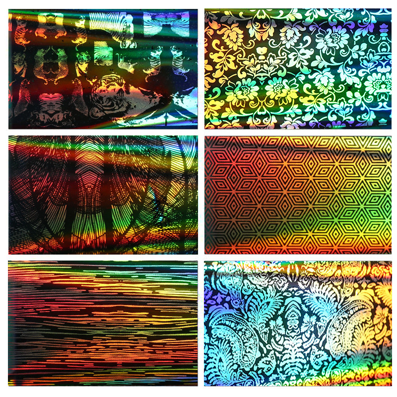 100x4cm/lap körömfólia Holografico lézerezüst virágos körömfólia teljes fedésű körömmatrica transzferfólia matrica művészeti barkácsolási tippekre