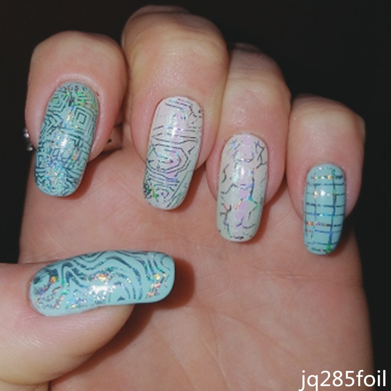 100x4cm/lap körömfólia Holografico lézerezüst virágos körömfólia teljes fedésű körömmatrica transzferfólia matrica művészeti barkácsolási tippekre