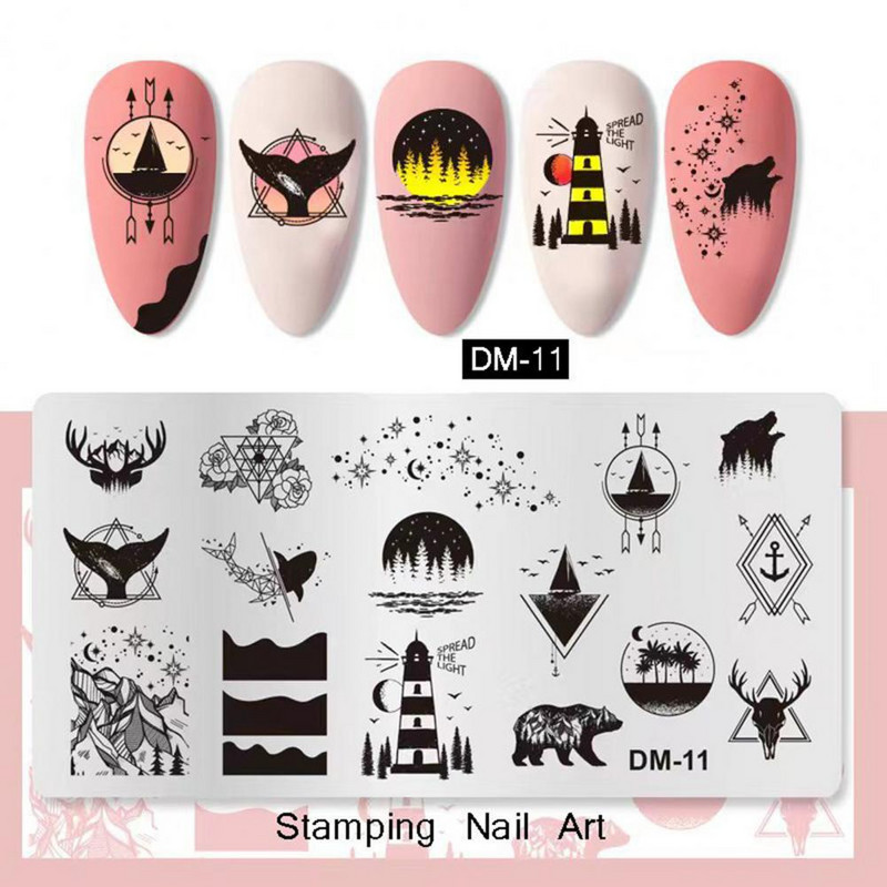 Finom kidolgozású Könnyű, gyönyörű mintás barkácsolású körömbélyegző lemezek nők számára