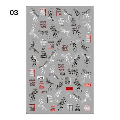 Harunouta Arany Virág Levelek Víz Matricák Csúszó vonalak Geometria Tavasz Nyári Körömdíszítés 3D matricák Barkács vízjelek