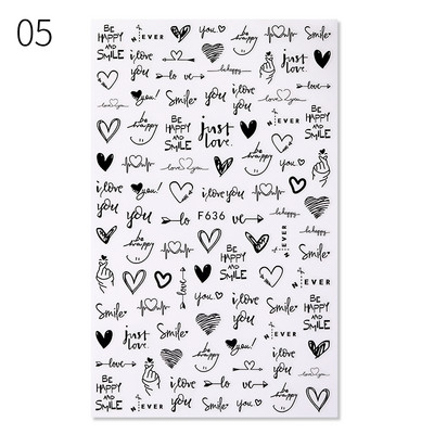 Harunouta Arany Virág Levelek Víz Matricák Csúszó vonalak Geometria Tavasz Nyári Körömdíszítés 3D matricák Barkács vízjelek