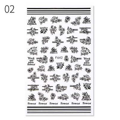 Harunouta Arany Virág Levelek Víz Matricák Csúszó vonalak Geometria Tavasz Nyári Körömdíszítés 3D matricák Barkács vízjelek