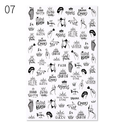 Harunouta Arany Virág Levelek Víz Matricák Csúszó vonalak Geometria Tavasz Nyári Körömdíszítés 3D matricák Barkács vízjelek