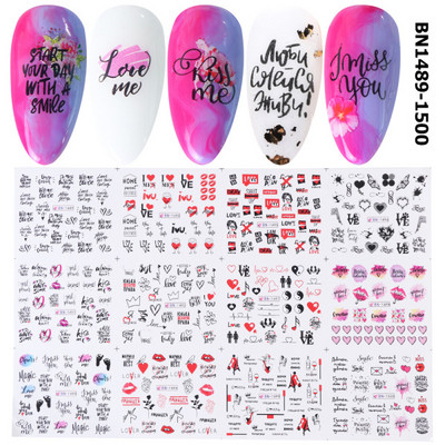 12db kaktusz víz matrica köröm matrica zöld növénylevél vízjel pelyhek csúszka tetoválás körömdíszítés LABN1261-1272-1