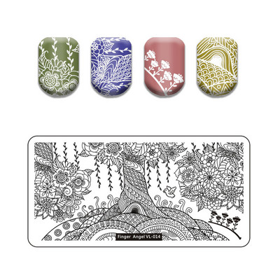 Skull Nail Art Stamping Plate Lovers Lovers Image Stamp Plate Pattern Pattern Nail Template Cake Image Εργαλείο μανικιούρ DIY