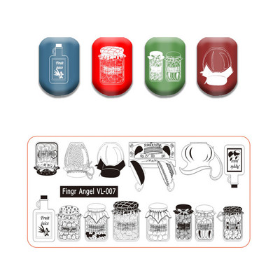 Skull Nail Art Stamping Plate Lovers Lovers Image Stamp Plate Pattern Pattern Nail Template Cake Image Εργαλείο μανικιούρ DIY