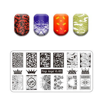 Skull Nail Art Stamping Plate Lovers Lovers Image Stamp Plate Pattern Pattern Nail Template Cake Image Εργαλείο μανικιούρ DIY
