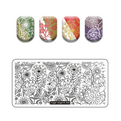 Skull Nail Art Stamping Plate Lovers Lovers Image Stamp Plate Pattern Pattern Nail Template Cake Image Εργαλείο μανικιούρ DIY
