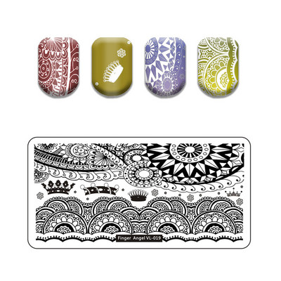Skull Nail Art Stamping Plate Lovers Lovers Image Stamp Plate Pattern Pattern Nail Template Cake Image Εργαλείο μανικιούρ DIY