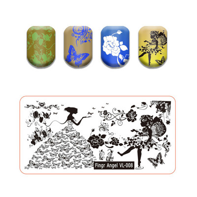 Skull Nail Art Stamping Plate Lovers Lovers Image Stamp Plate Pattern Pattern Nail Template Cake Image Εργαλείο μανικιούρ DIY