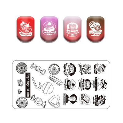 Skull Nail Art Stamping Plate Lovers Lovers Image Stamp Plate Pattern Pattern Nail Template Cake Image Εργαλείο μανικιούρ DIY