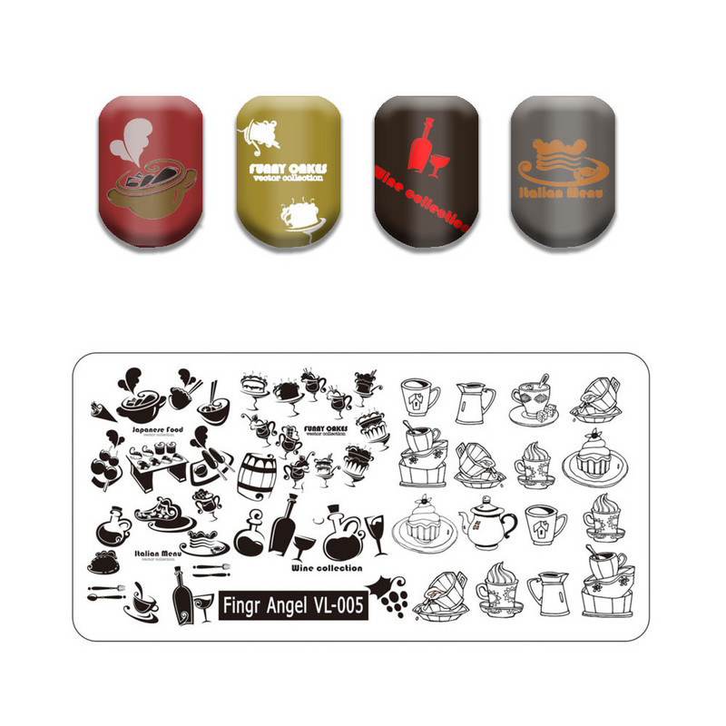 Skull Nail Art Stamping Plate Lovers Lovers Image Stamp Plate Pattern Pattern Nail Template Cake Image Εργαλείο μανικιούρ DIY