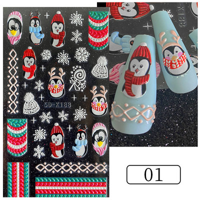 5D körömmatricák dombornyomott virágos levelek tervezés öntapadó csúszka matricák nyári 3D arany körömpapír manikűr tippek dekoráció