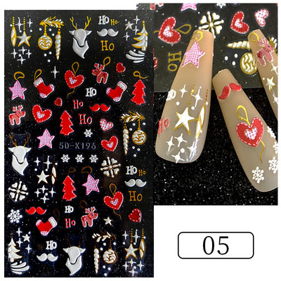 5D körömmatricák dombornyomott virágos levelek tervezés öntapadó csúszka matricák nyári 3D arany körömpapír manikűr tippek dekoráció