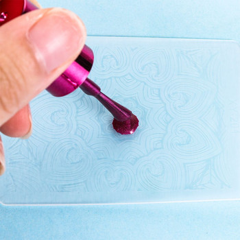 Направи си сам аксесоари за ноктопластика Комплект инструменти за маникюр Polish Print Transfer Силиконов шаблон за щамповане на нокти с пластмасова стъргалка