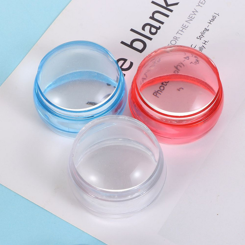 DIY Nail Art Kiegészítők Manikűr szerszámkészlet Polish Print Transfer Szilikon körömbélyegző sablon műanyag kaparóval