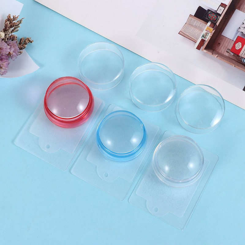 DIY Nail Art Kiegészítők Manikűr szerszámkészlet Polish Print Transfer Szilikon körömbélyegző sablon műanyag kaparóval