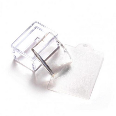 Τετράγωνο σταμπωτό νυχιών Εύκολα καθαρισμό εκτύπωσης Εικόνα Διαφανές ξύστρο νυχιών σιλικόνης Πολωνικό μανικιούρ για πιάτα νυχιών εκτυπωτής τέχνης