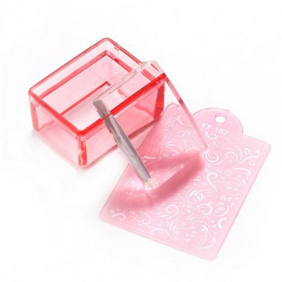 Τετράγωνο σταμπωτό νυχιών Εύκολα καθαρισμό εκτύπωσης Εικόνα Διαφανές ξύστρο νυχιών σιλικόνης Πολωνικό μανικιούρ για πιάτα νυχιών εκτυπωτής τέχνης