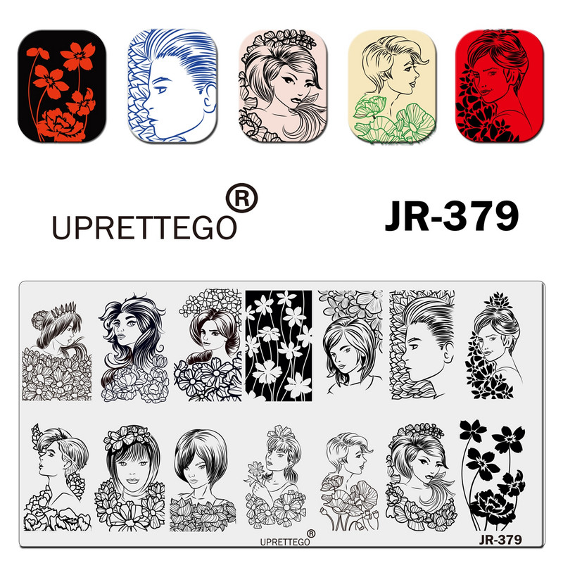 Πρότυπο πλάκας σφράγισης από ανοξείδωτο ατσάλι 2020 Floral Line Flower Fruit Smile Lace Woman Silhouettes Mother Christmas JR371-380