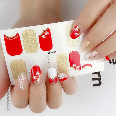 1 list laka za nokte Umjetnička naljepnica 3D svjetlucavi puder Cvjetne naljepnice Folije za nokte Manikura Vodootporne Punopokrivene ljepljive tetovaže Nabavka