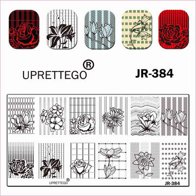 Πρότυπο πλάκας σφράγισης από ανοξείδωτο χάλυβα 2021 Tropical Vintage Flowers Nurse Needle Work Chalk Lucky Nail Tool Palm JR381-390