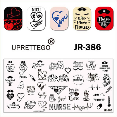 Πρότυπο πλάκας σφράγισης από ανοξείδωτο χάλυβα 2021 Tropical Vintage Flowers Nurse Needle Work Chalk Lucky Nail Tool Palm JR381-390