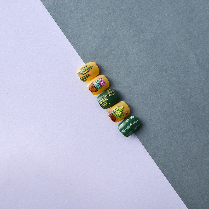 Kaktusz növények 5D köröm matricák transzfer matricák csúszkák Öntapadó manikűr dekor